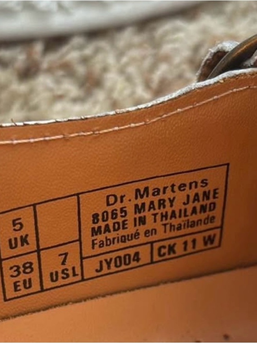 Dr. Martens Tan/Black Mary Jane Label Detail - Picture 5 of 5